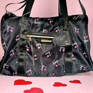 Juicy Couture Duffle Bag/Carry-on Large I🩷Juicy Logo Black/Pink